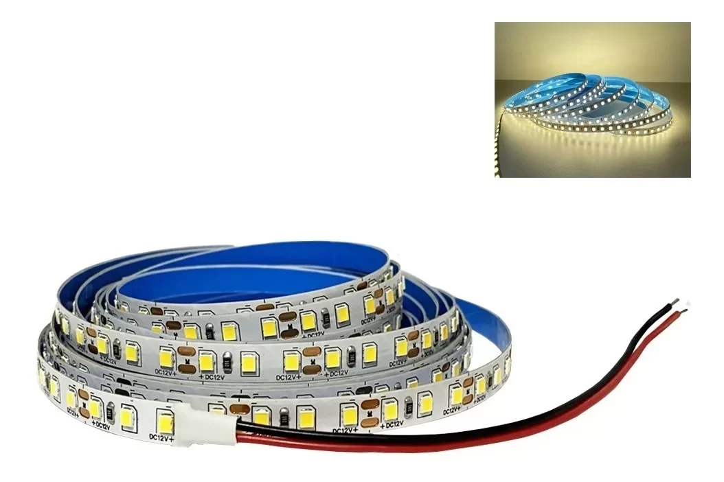 Fita 120 LEDs 2835 12V 4000K/4500K Neutra IP20 9.6W/m Rolo 5 Metros 8mm