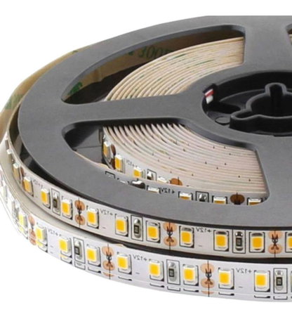 Fita 120 LEDs 2835 12V 3000K/3500K Quente IP20 9.6W/m Rolo 5 Metros 8mm