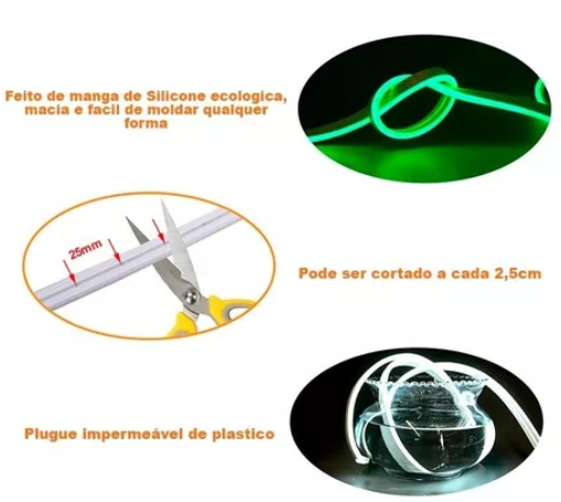 Mangueira Neon 12 Volts - Rolo 50 ou 100 Metros