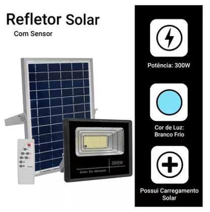 Refletor Solar 300 Watts Branco Frio 6500K IP65