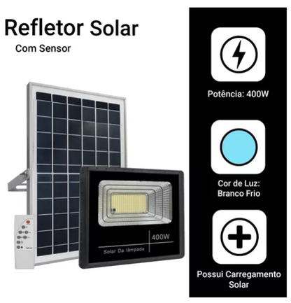 Refletor Solar 400 Watts Branco Frio 6500K IP65