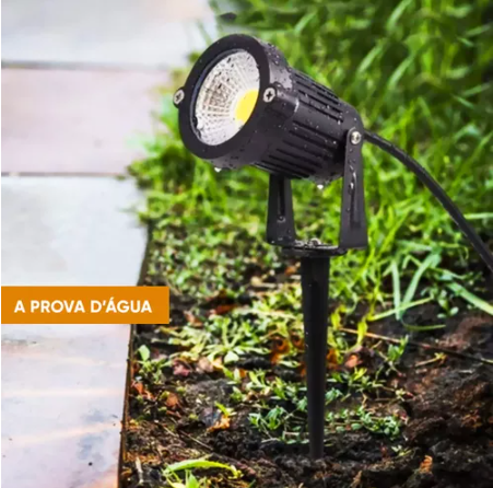 Espeto para Jardim 7W Led Branco Frio 6000K/6500K COB  IP65