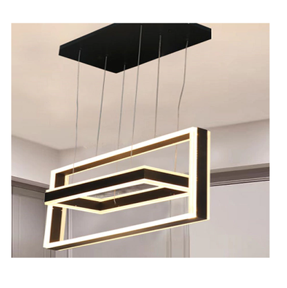 Lustre Pendente Retangular Preto Lindo E Decorativo