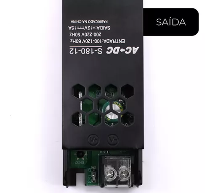 Fonte 15A Chaveada Slim 12 Volts 180 Watts