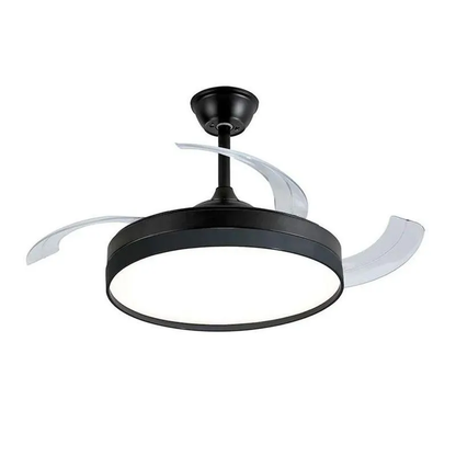 Ventilador Plafon AIR BASIC PRETO com Pá Retrátil, Controle Remoto e Led Integrado Multicolor