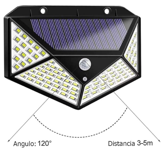 Arandela Solar 100 LEDS c/ Sensor de Presença BF 6000K/6500K IP65