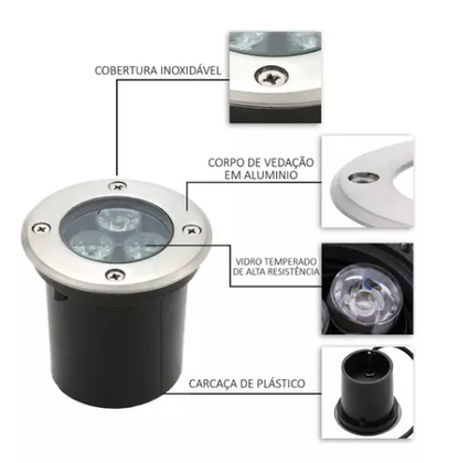 Balizador De Solo 3 Watts Led Verde SMD IP66