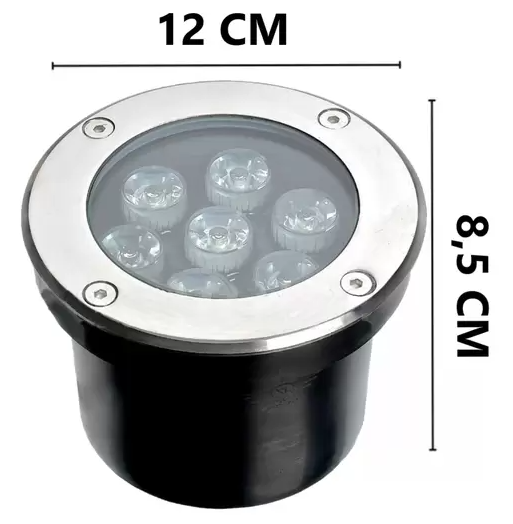 Balizador De Solo 7 Watts Led Branco Quente 3000K/3500K SMD IP66