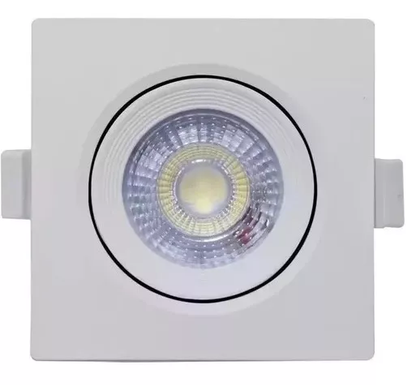 Kit 10 Spot Led 12W Quadrado COB Direcionável Branco Quente 3000K/3500K