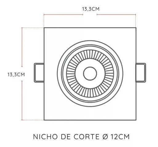 Kit 10 Spot Led 12W Quadrado COB Direcionável Branco Frio 6000K/6500K