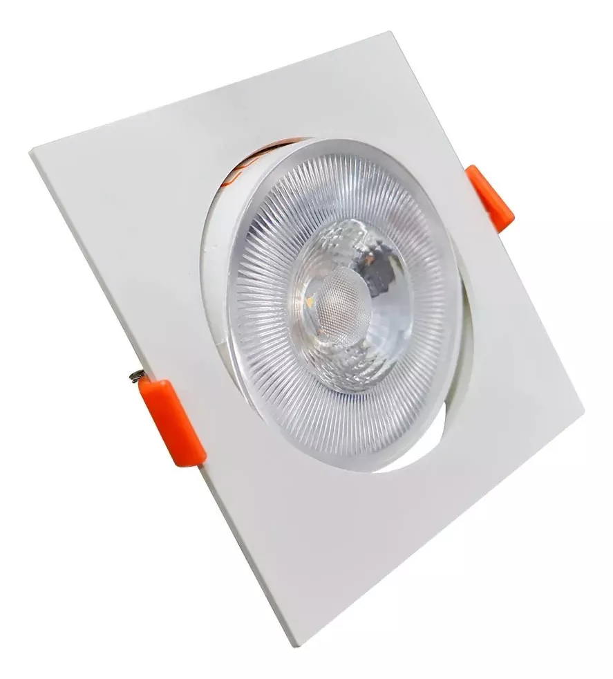 Kit 10 Spot Led 9W Quadrado COB Direcionável Branco Frio 6000K/6500K